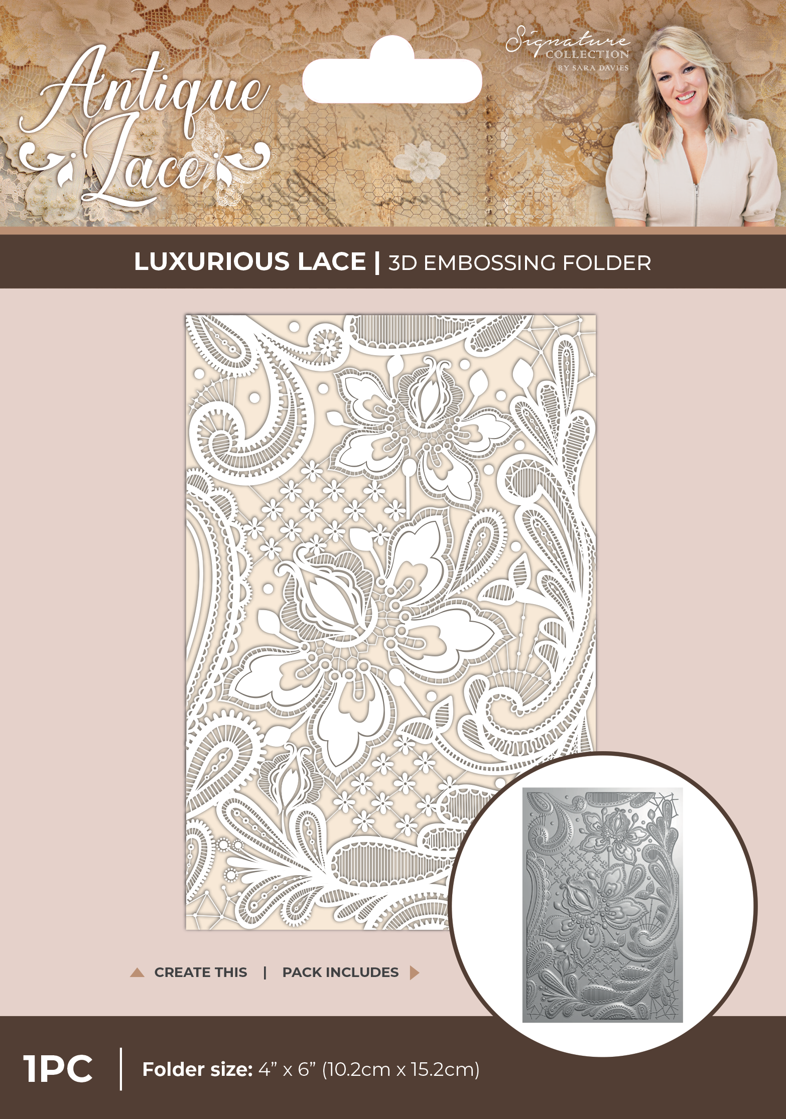 Sara Signature Collection - Antique Lace by Crafter’s Companion - 6" x