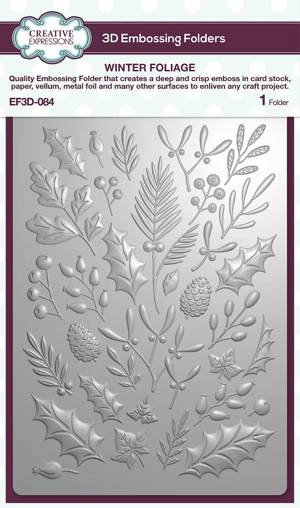 Creative Expressions 5 in x 7 in 3D Embossing Folder - Winter Foliage ...