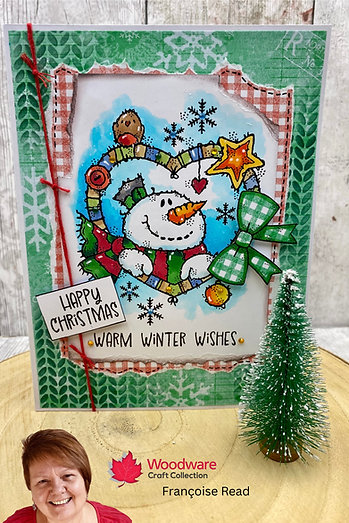 Woodware - A6 Clear Stamp Set by Françoise Read - Snowman Heart