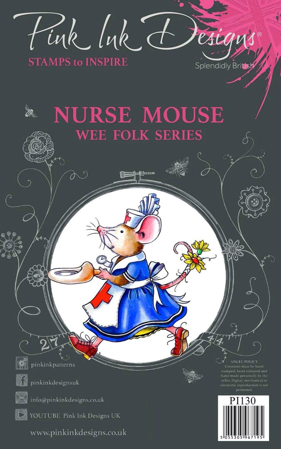 Pink Ink Designs Clear Stamp Nurse Mouse A7 PI130