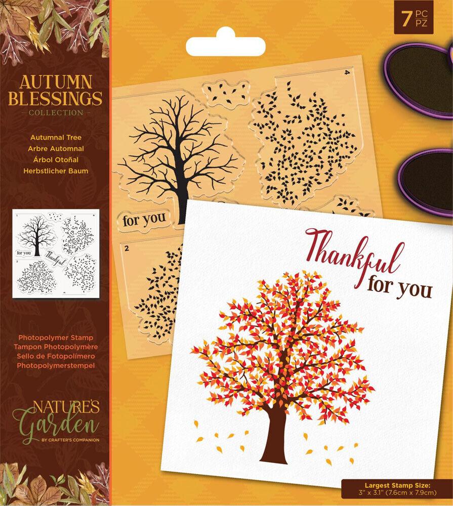 Natures Garden Autumn Blessings Collection A6 Clear Photopolymer Stamp Autumnal Tree