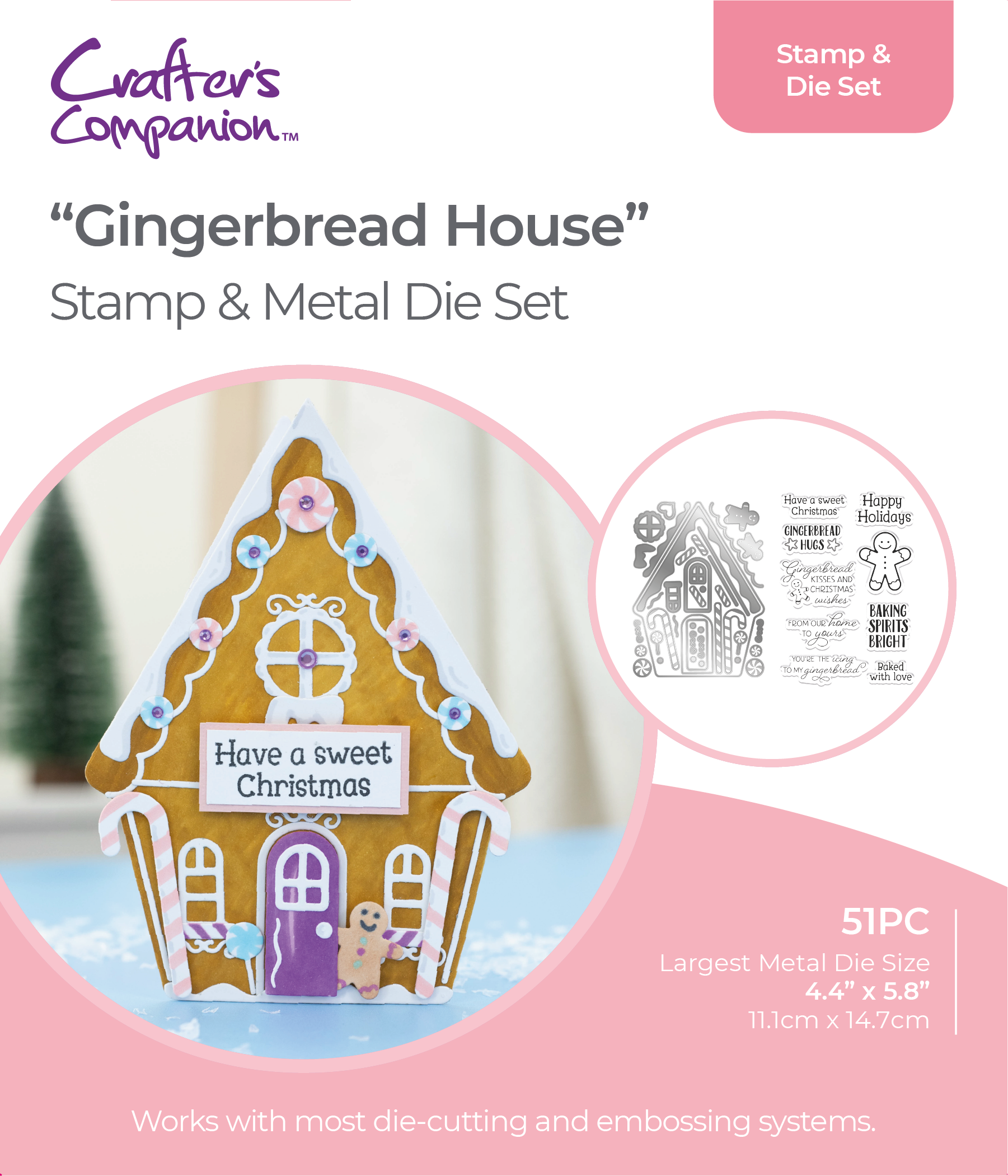 Gemini Shaped Card Base Stamp Die Gingerbread House