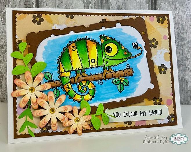 Woodware - A6 Clear Stamp Set by Françoise Read - Carlos Chameleon
