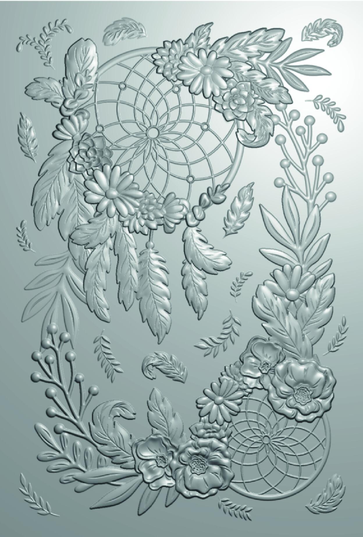 Gemini - 4" x 6" 3D Embossing Folder & Metal Die - Bohemian Dreams