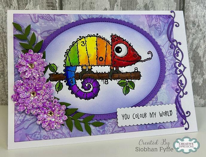 Woodware - A6 Clear Stamp Set by Françoise Read - Carlos Chameleon