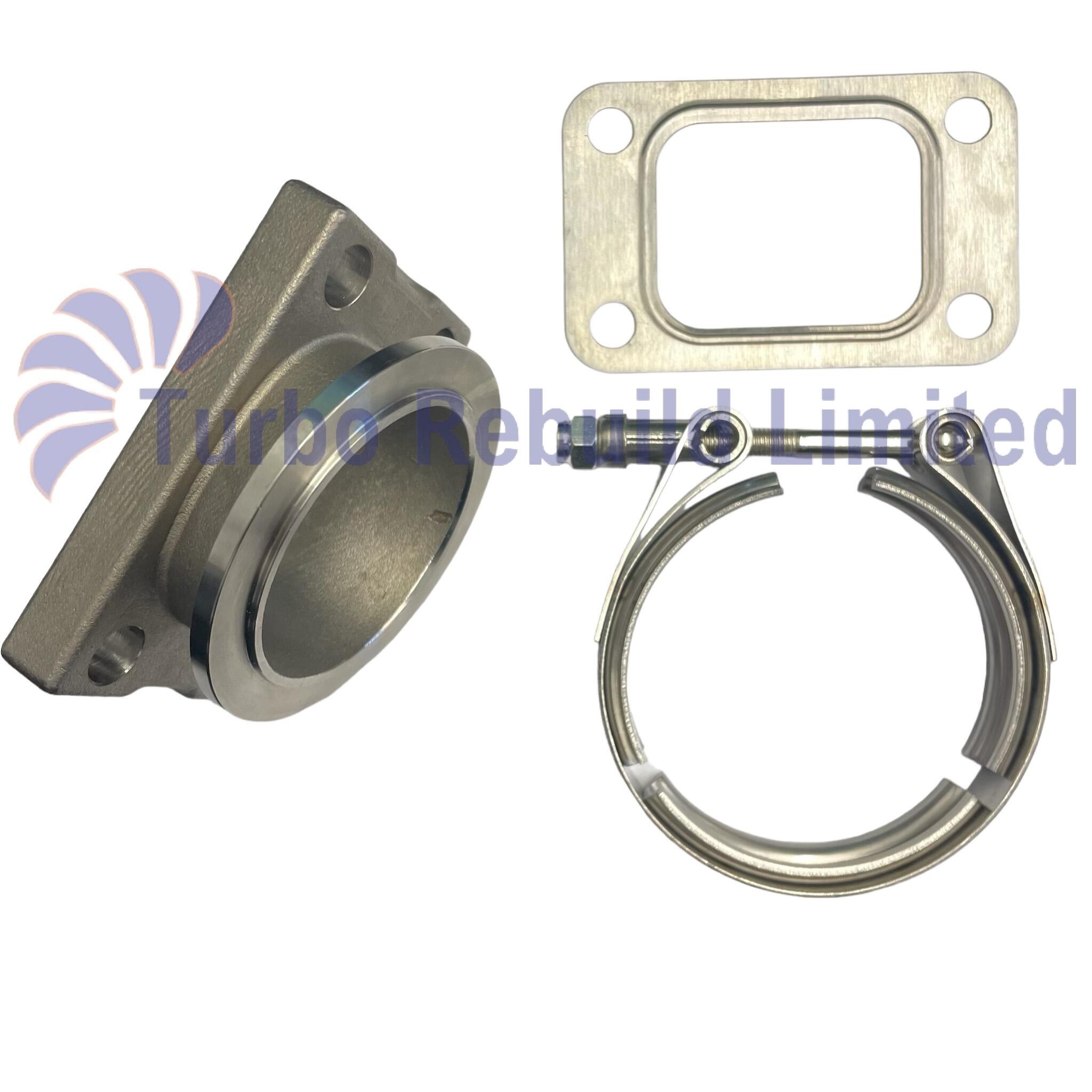 thumbnail image 2 of BARTOO T25/T28 Turbo To 2.5" V-Band Adapter - 5 Bolt Flange, Stainless Steel 2 of 4