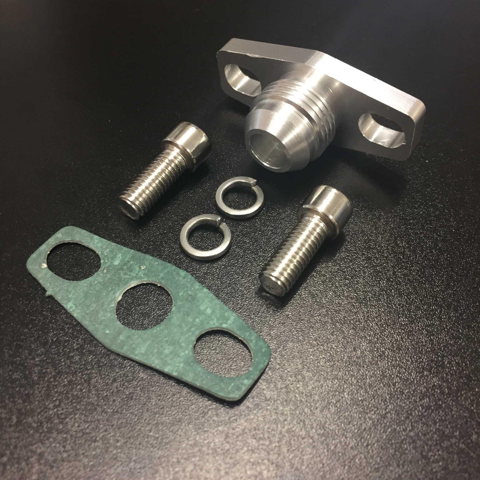 Turbocharger Oil Drain Return Flange and Gasket 10AN AN10 fits K03 K04