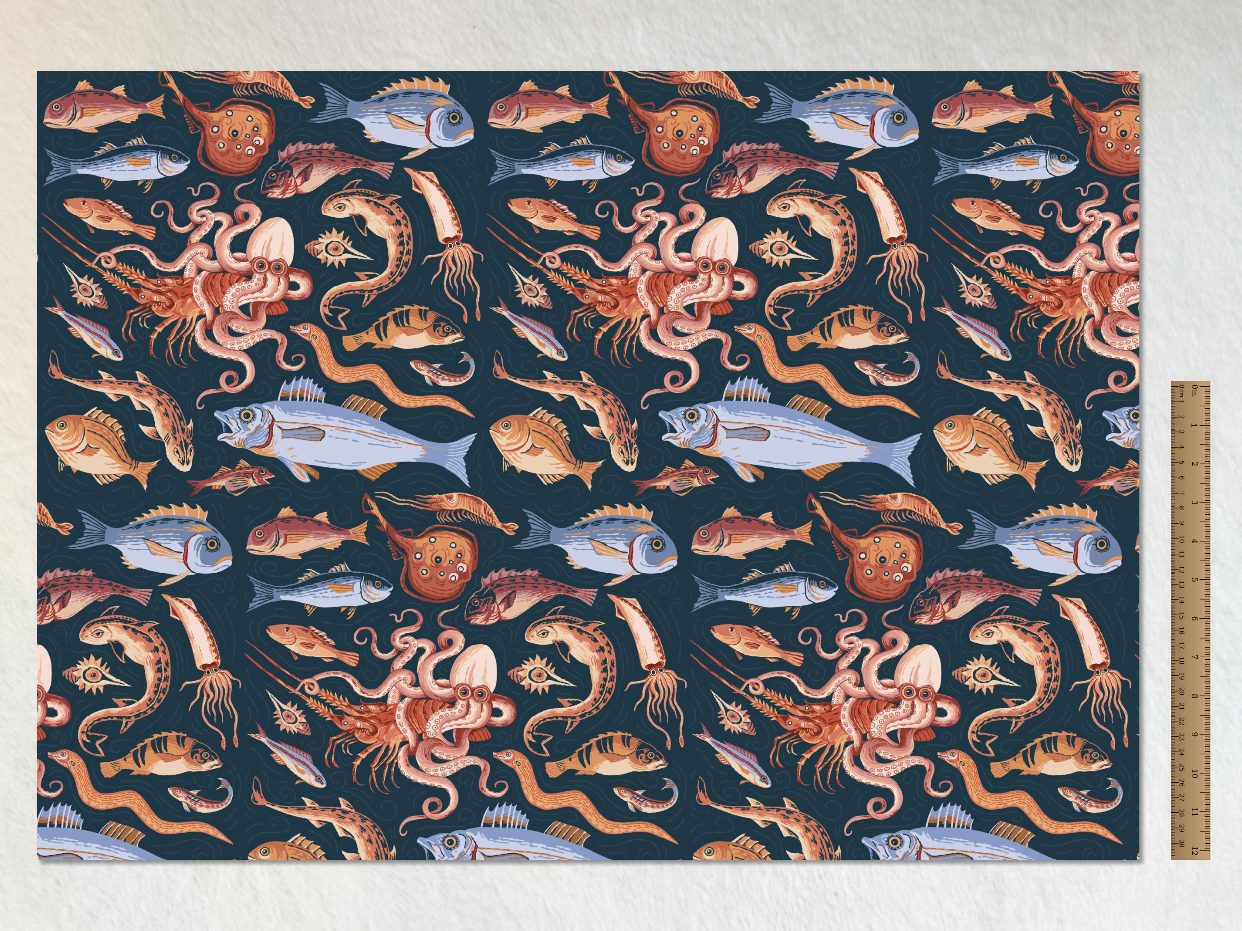 Pompeii Marine Mosaic Gift Wrap