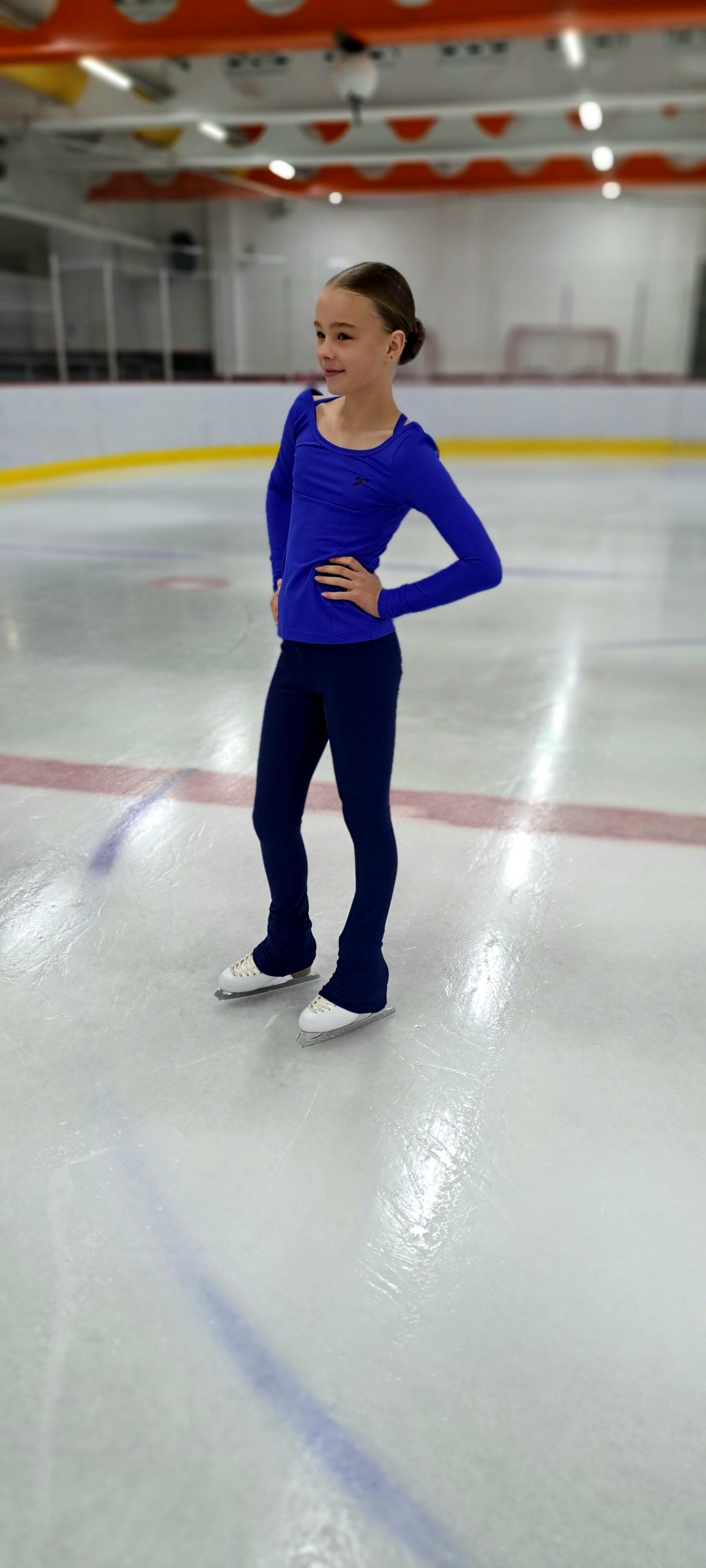 Girl's No-Slip Figure Skating Ignite Leggings in Black | Chique Sport