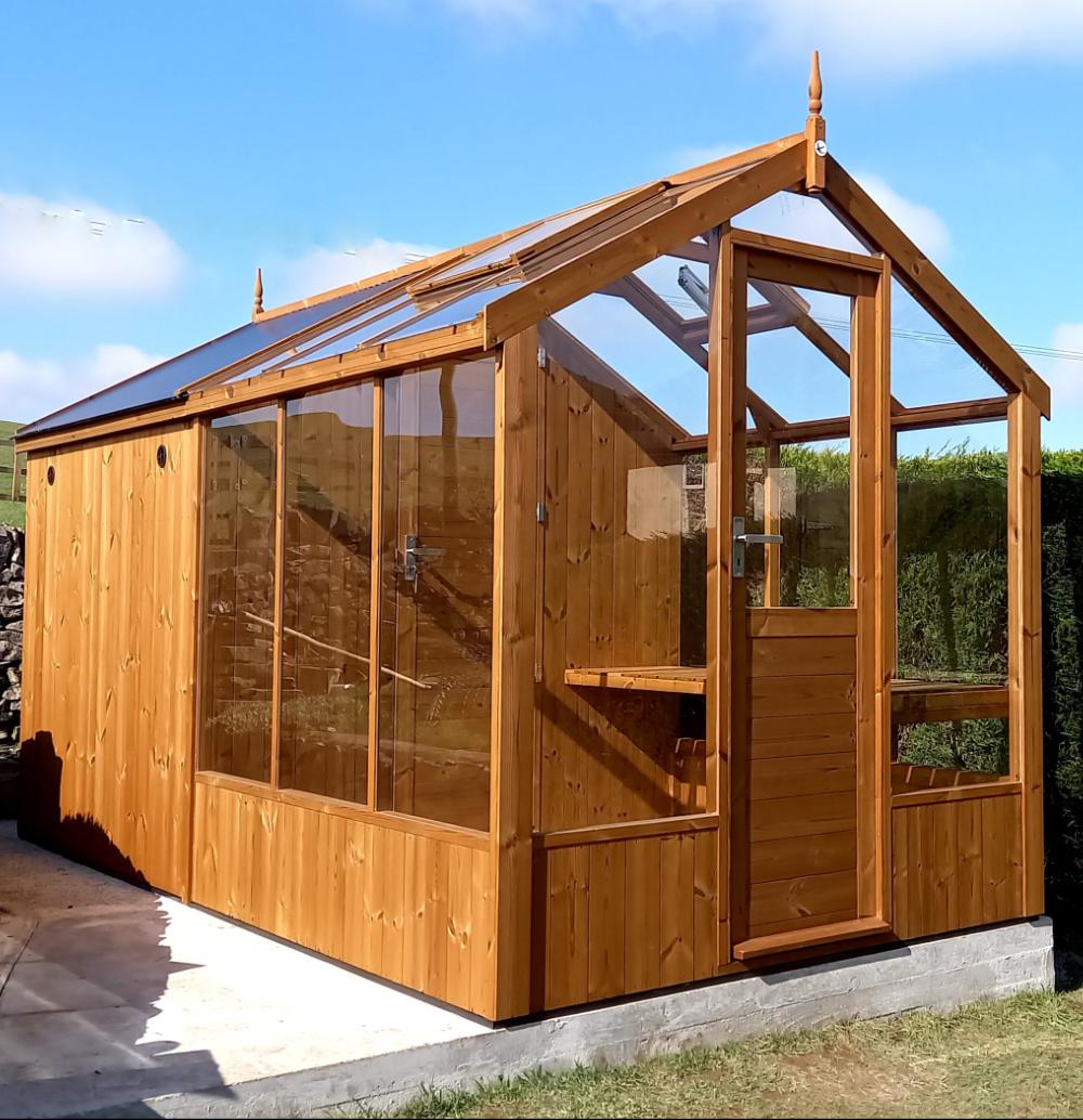 combination greenhouse shed