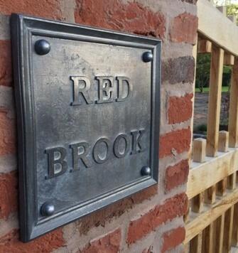 Lead square house sign 26x26cm
