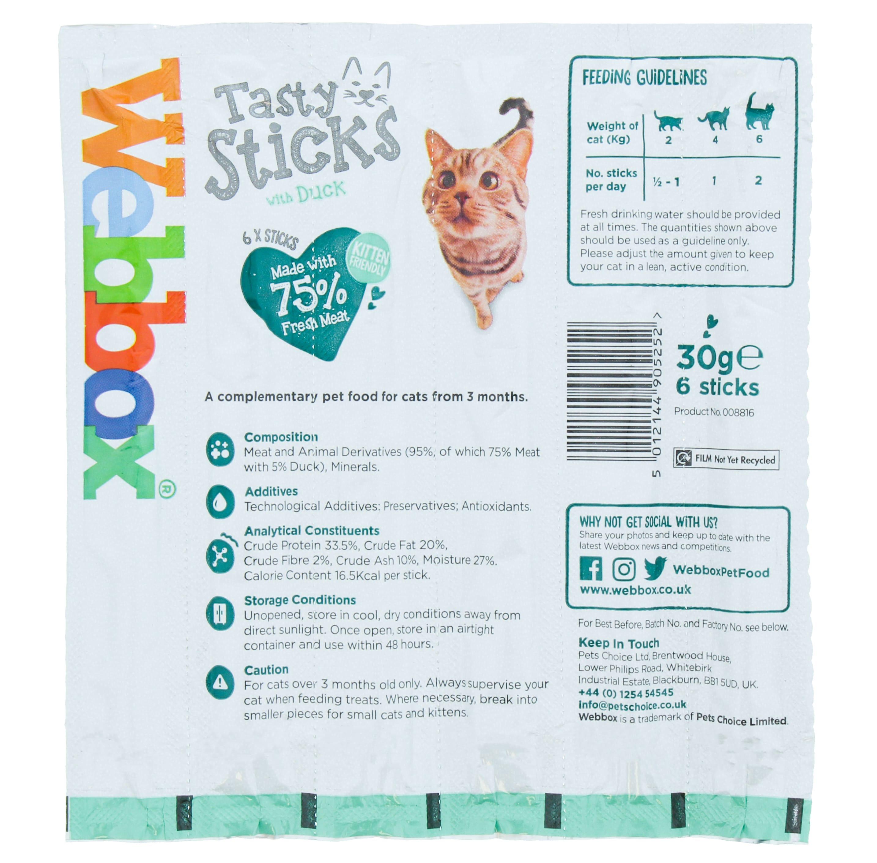 Webtrieve Sticks Webbox Cat Sticks Duck 30g 6 Pack