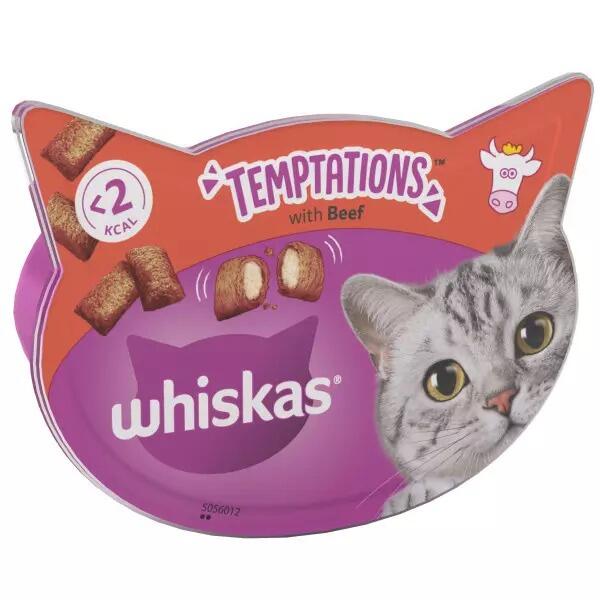 WHISKAS® TEMPTATIONS™ Cat Treats with Beef 60g