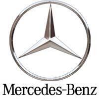 Mercedes Benz logo and text on white background