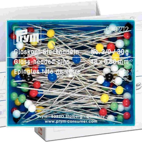 Prym Glass Headed Pins No 2 48 x 0.80 mm 029212