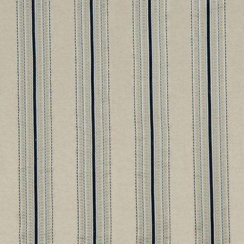 James Hare Ceylon Stripe Fabric Natural/Indigo