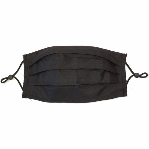 Black Face Mask Pure Silk (Pleated)