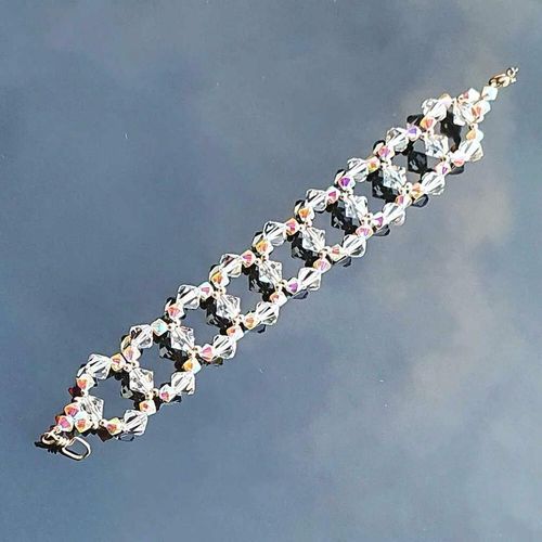Sterling Silver Crystal AB 2x Loop Bracelet