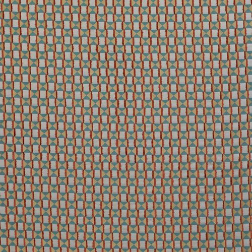 James Hare Charleston Fabric Teal/Orange