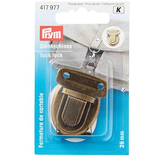 Prym Handbag Tuck Lock Antique Brass 417977