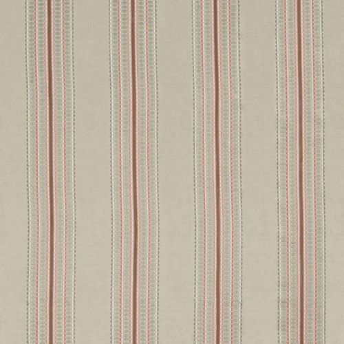 James Hare Ceylon Stripe Fabric Natural/Dusky Rose
