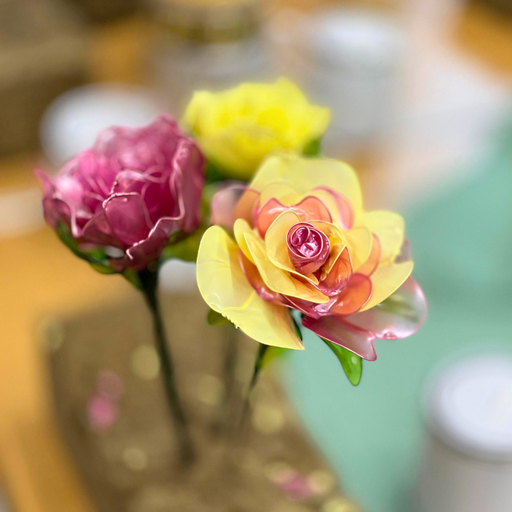 3 resin dip roses