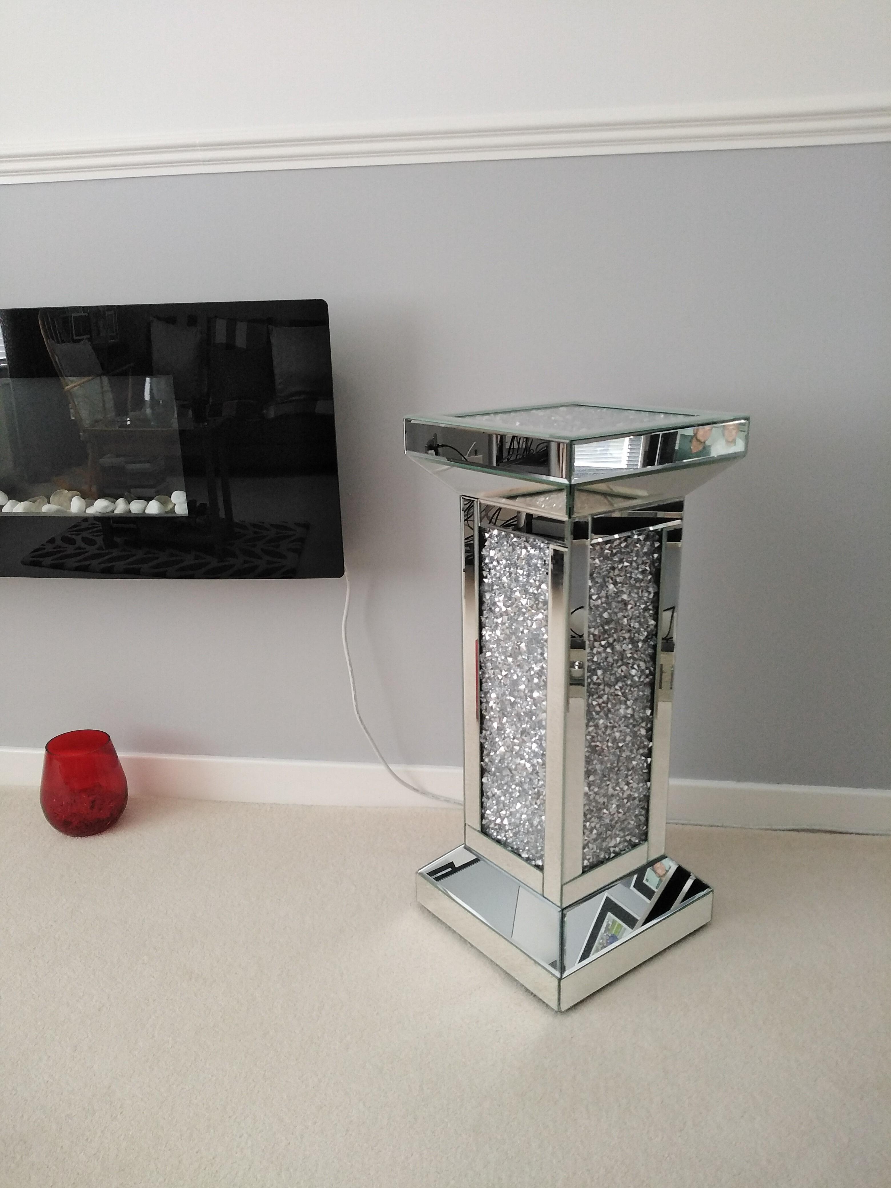 Roma crushed diamond mirrored Pedestal / side table