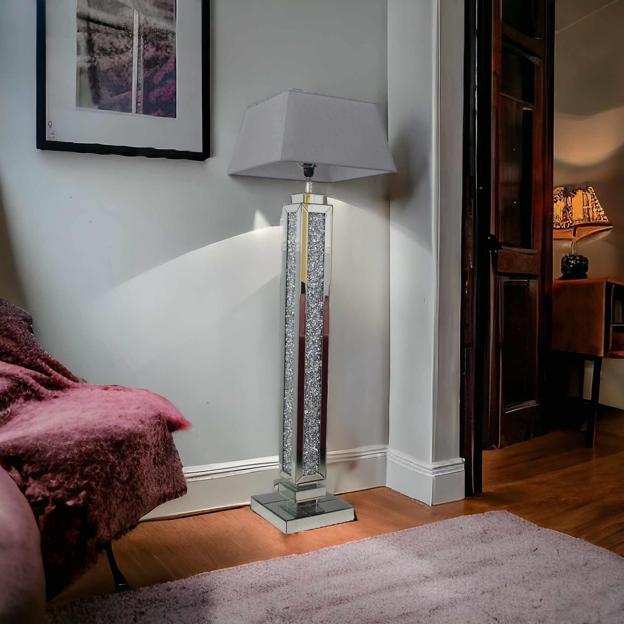 Crushed diamond floor deals lamp