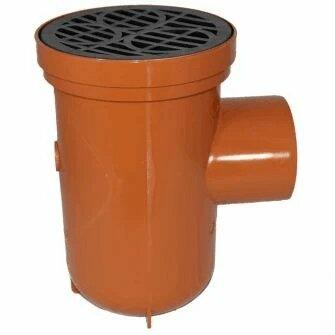Bottle Gully (Roddable) c/w Round PP Black Grid For 110mm Underground Drainage Pipe