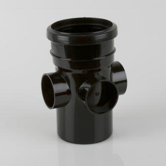 110mm Push Fit Single Socket Triple Boss Pipe - Plastic Drainage
