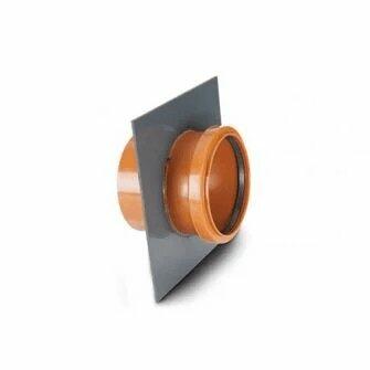 Puddle Flange Ring Seal Socket/Solvent Socket 200 X 200mm Grey PVC For 110mm Underground Drainage Pipe