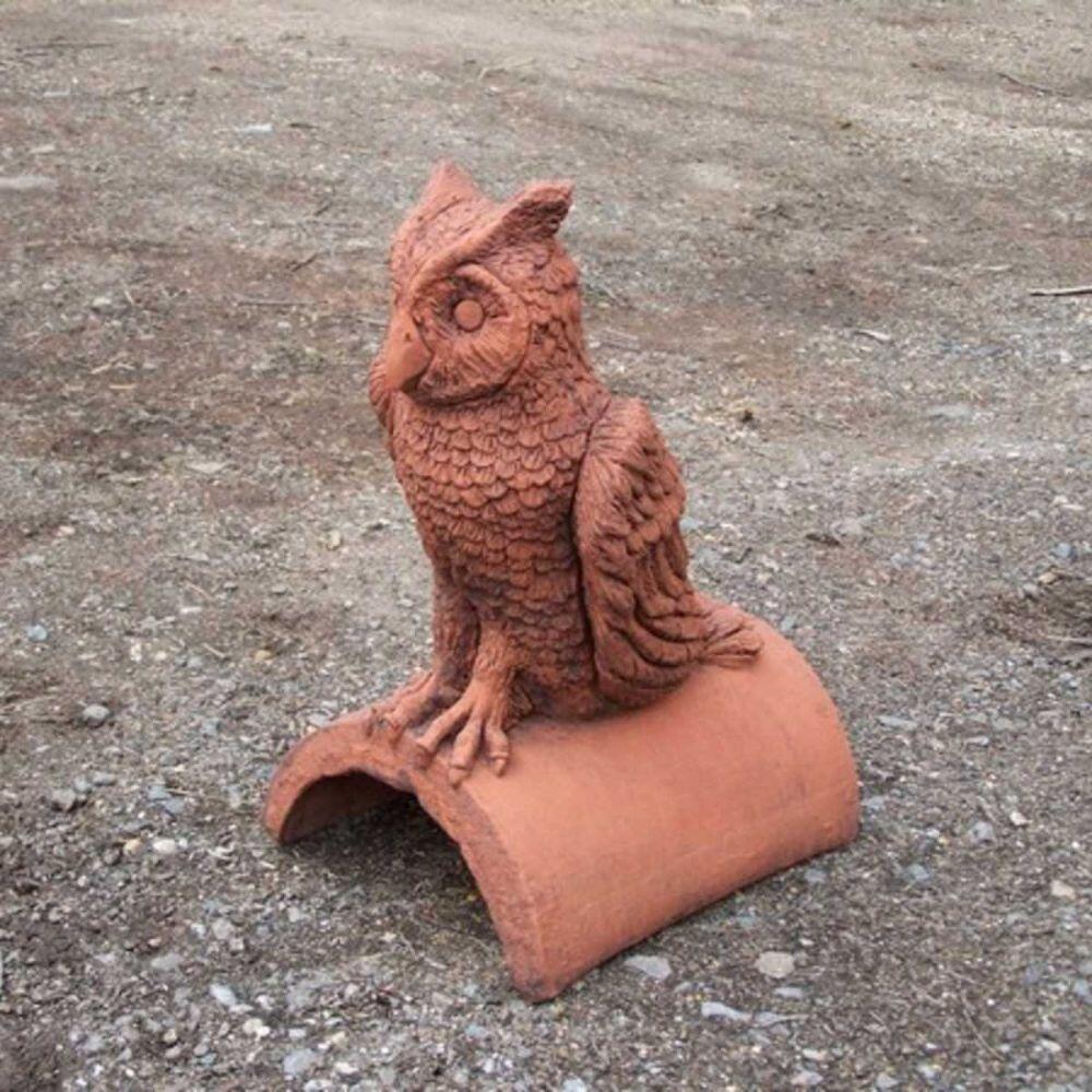 Owl roof finial made of terracotta