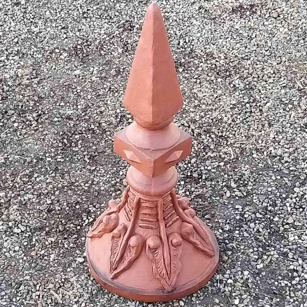 Large round square spire ridge finial