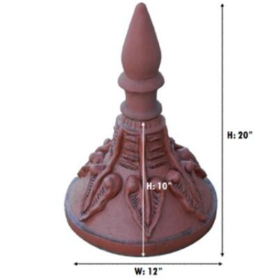 Round leaf spike roof finial measurements