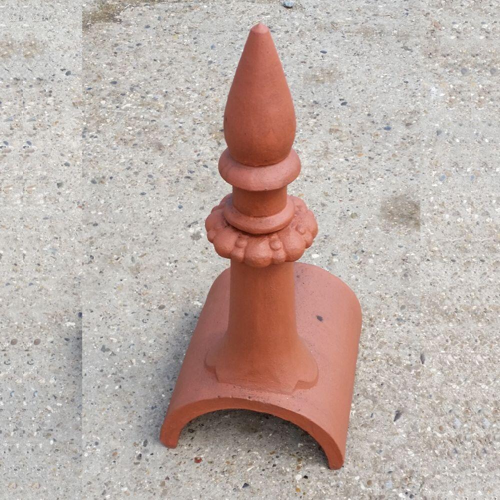 Tall half round spike roof finial
