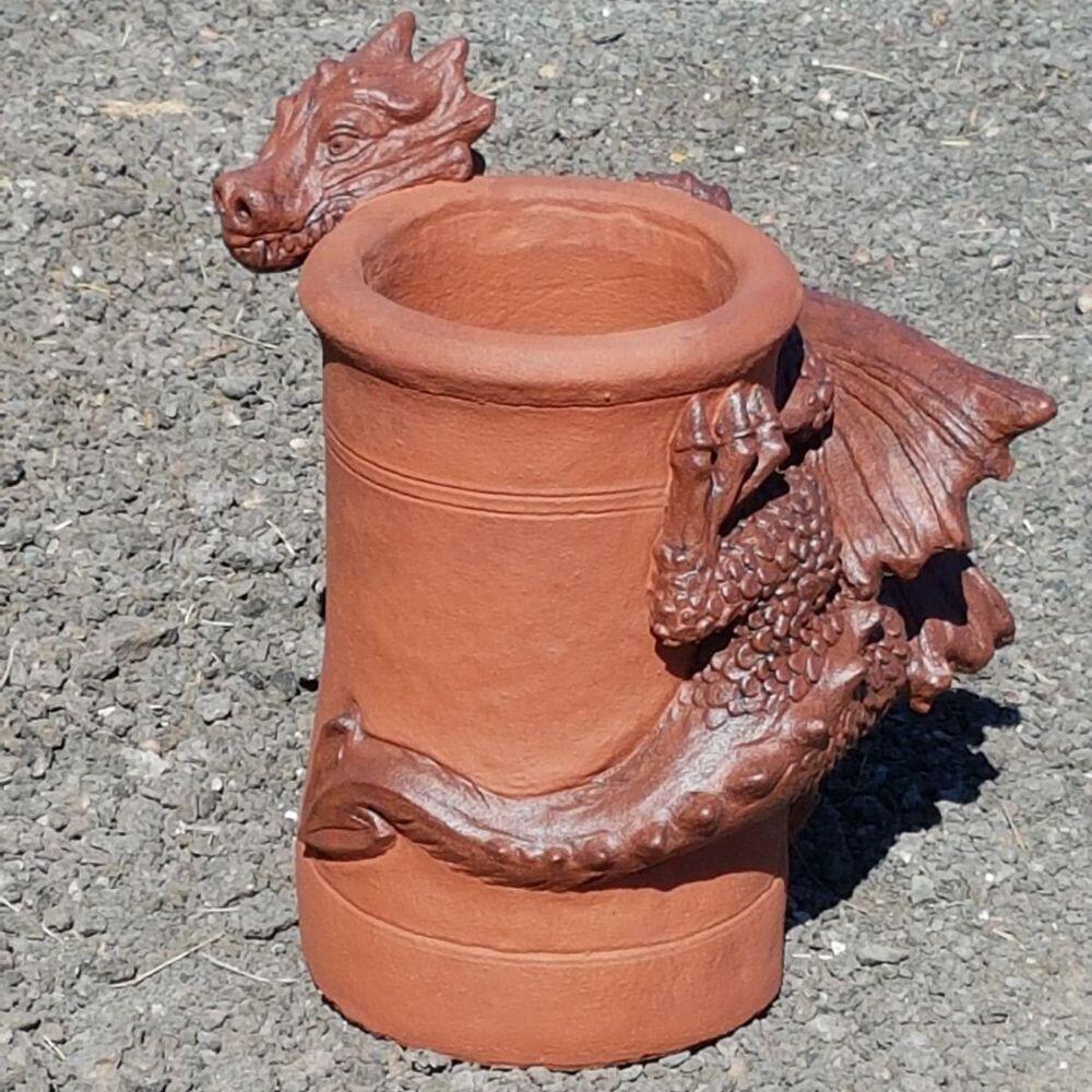 Two tone glaze dragon chimney pot