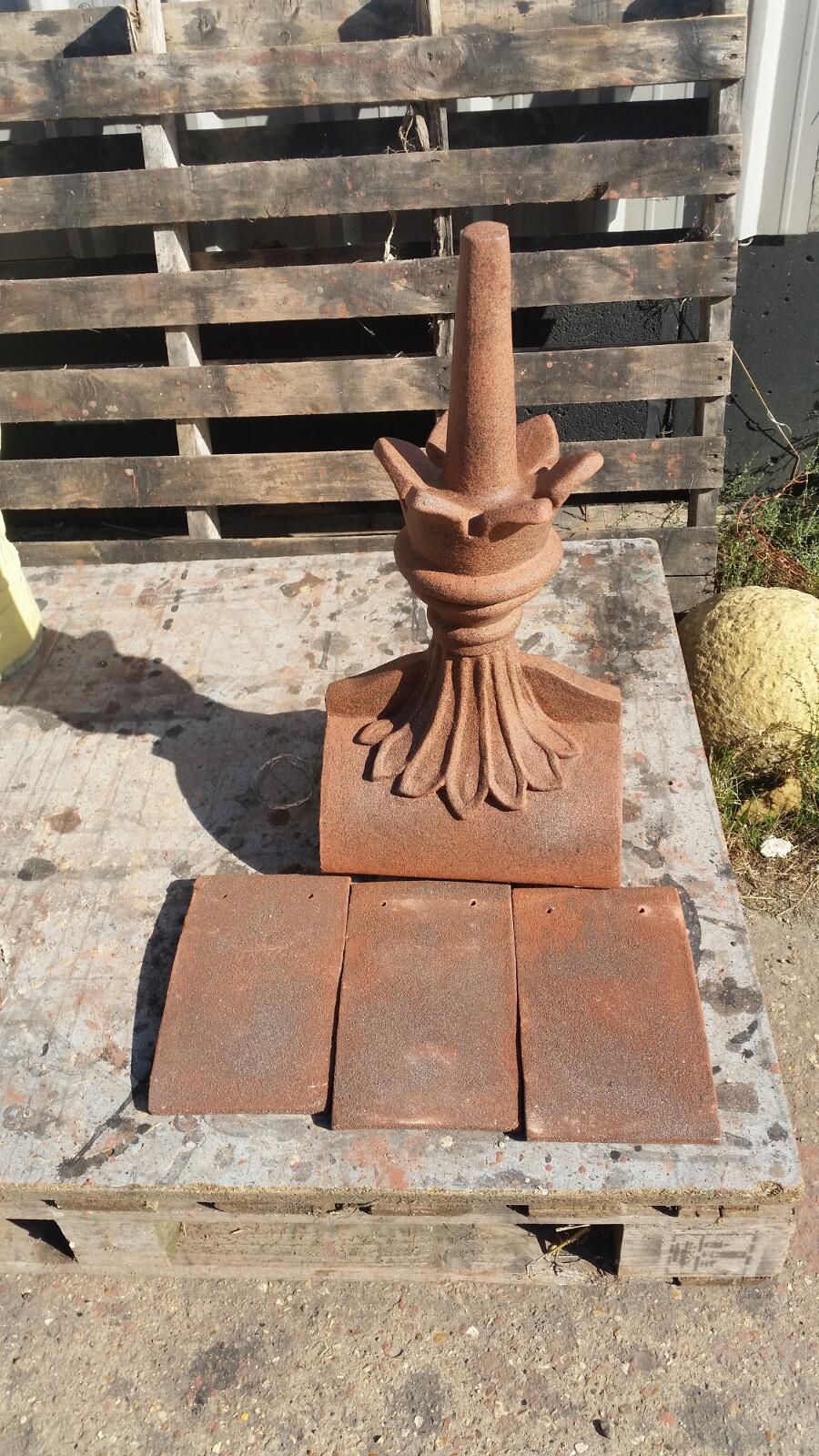 Heritage clay tiles colour matched roof finial