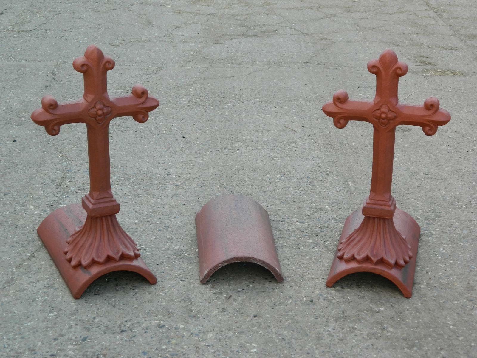 Colour match of the Marley old English dark red tudor cross finial