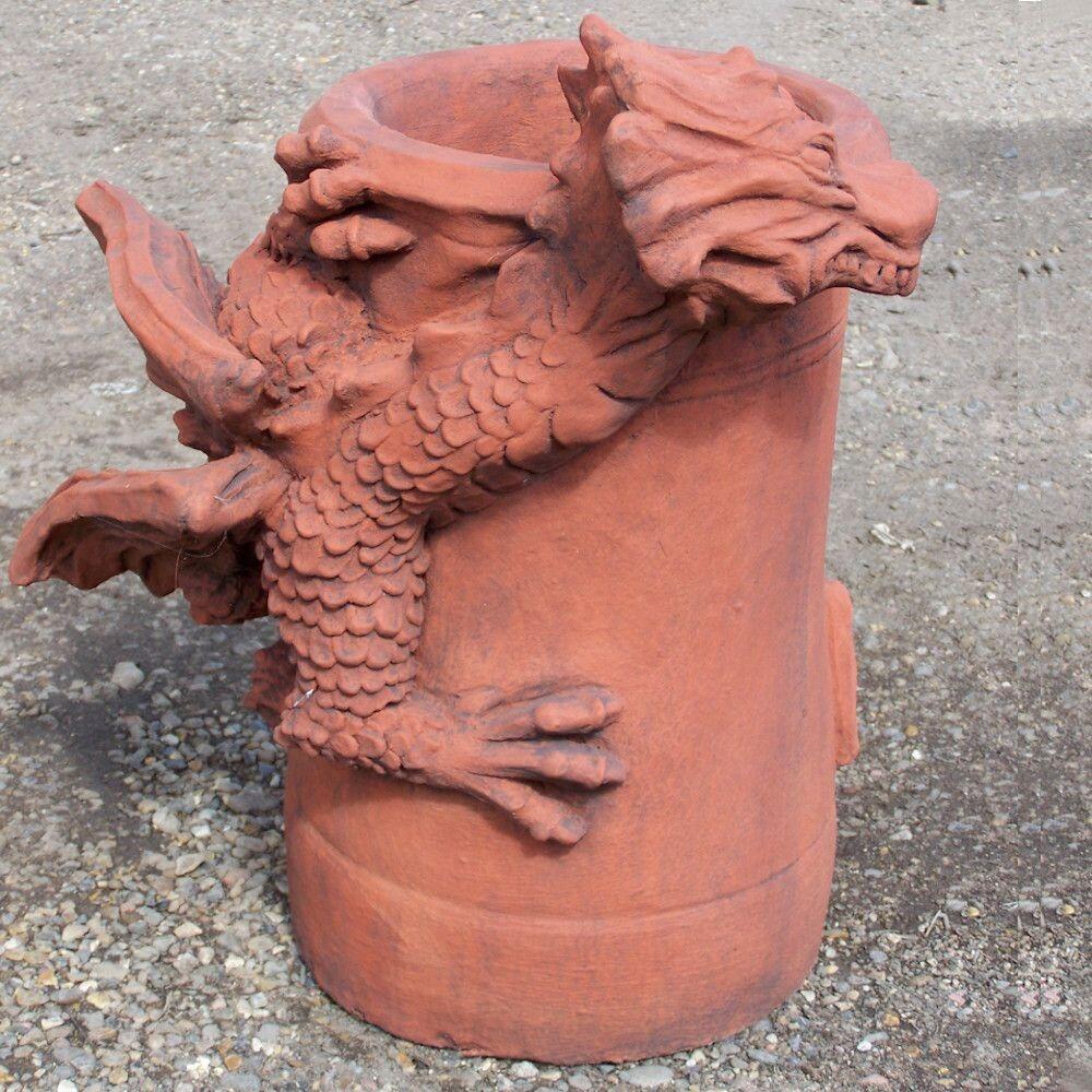 Chimney pot dragon terracotta