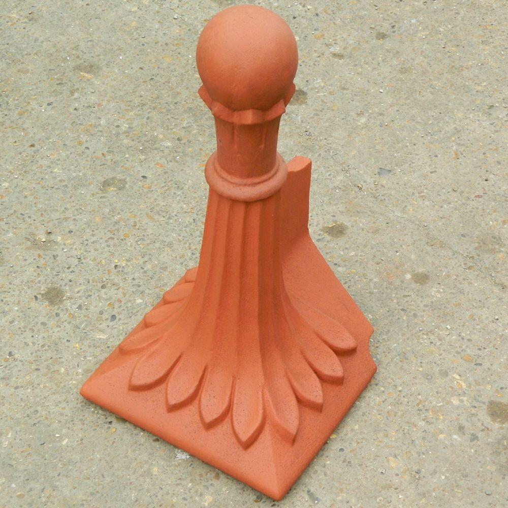 Block end ball top 8 leaf roof finial