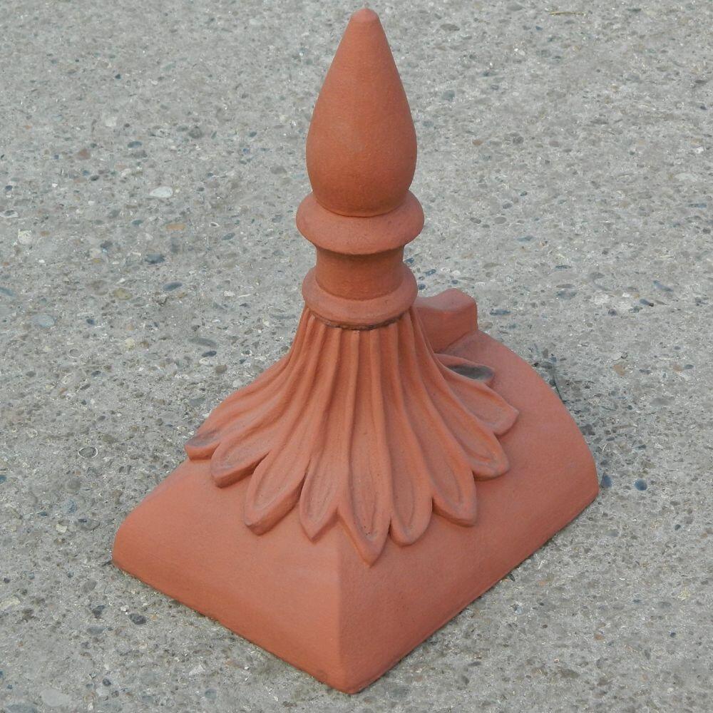 Half round spike block end roof finial