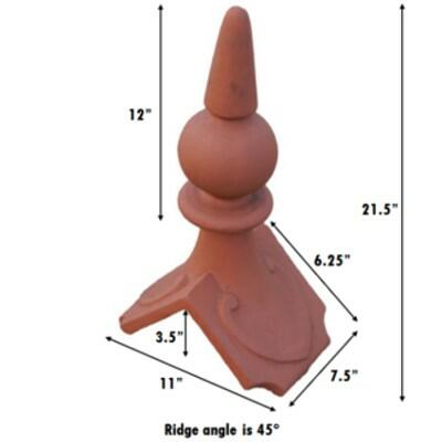 Small spike ball roof finial measurements