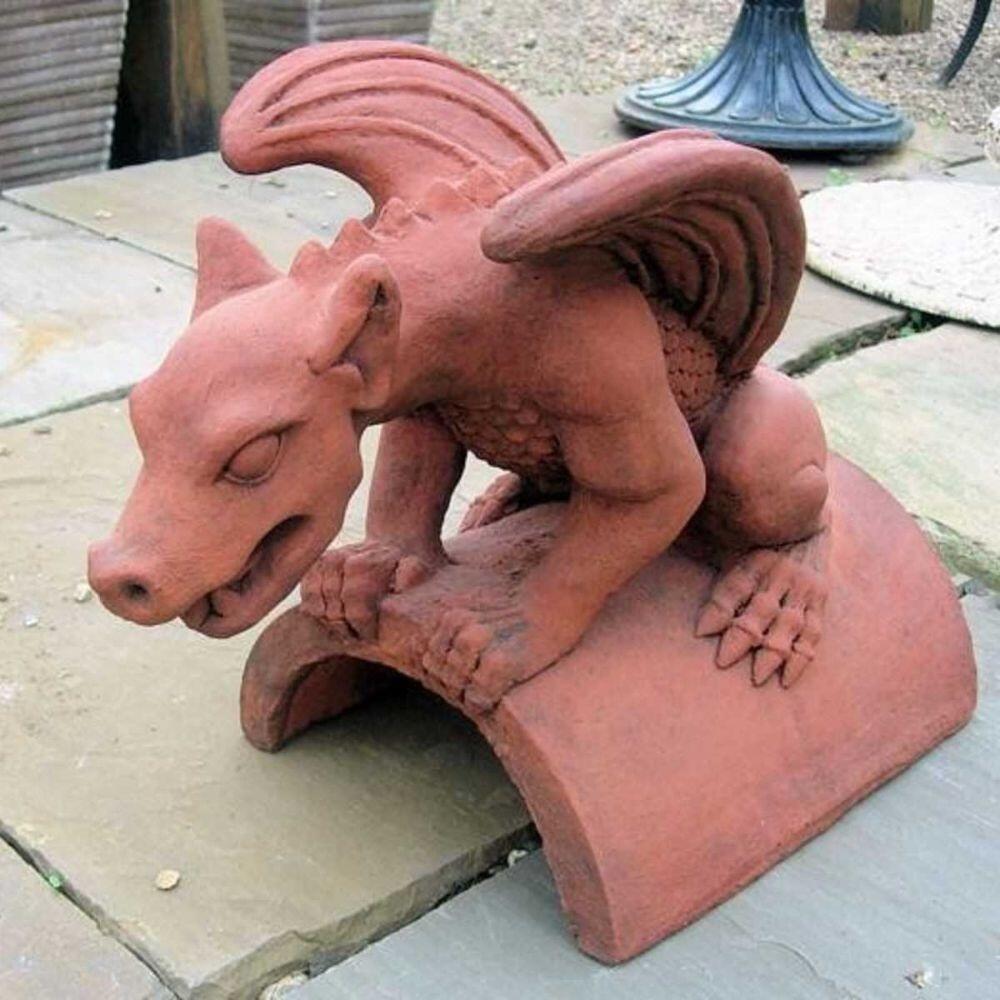 Dragon roof tile finial on indian stone