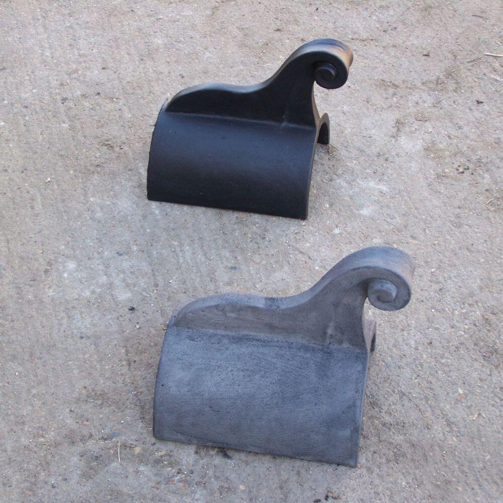 Anthracite and slate grey swan neck finials