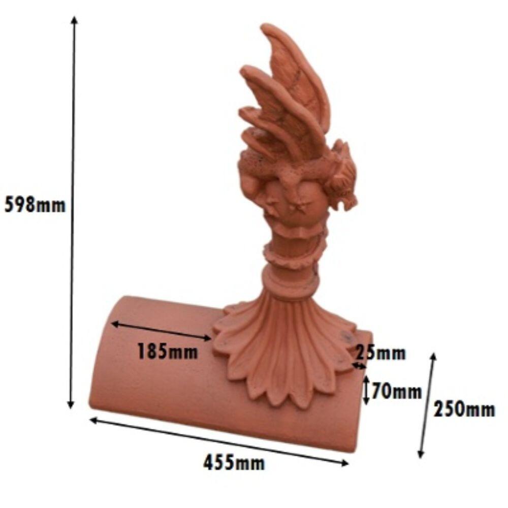 Mini roof dragon segmental finial measurements