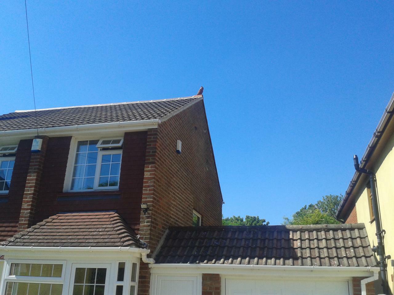 Owl roof finial installed on a gable end in Meopham