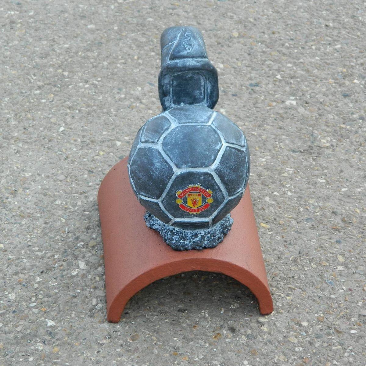 Two tone football finial for the roof