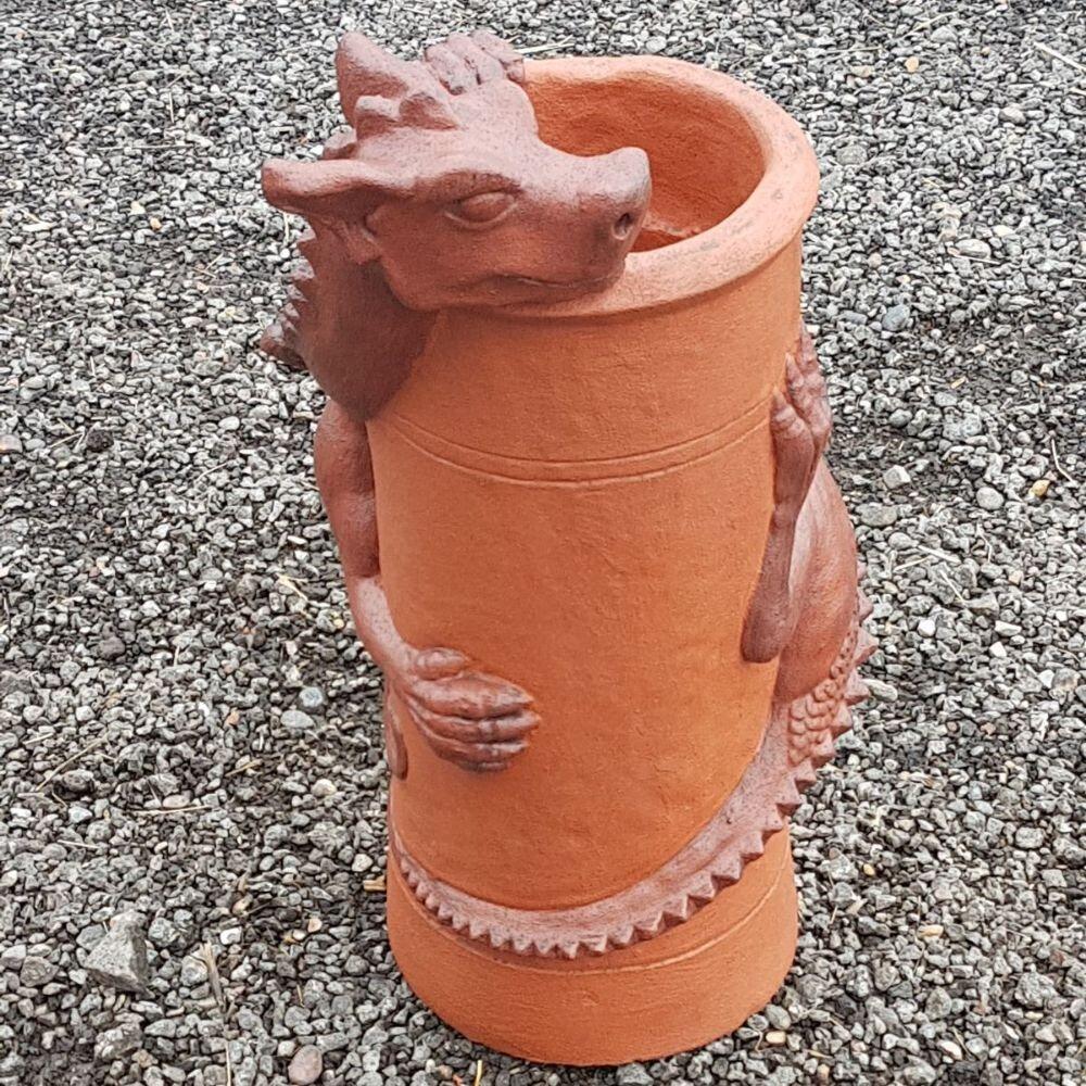 Chimney pot dragon two tone glaze
