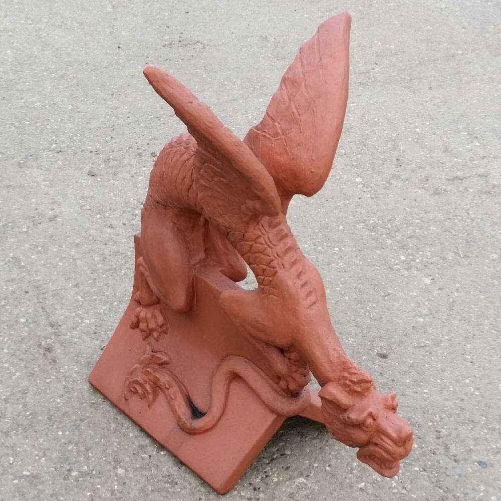 Terracotta ridge dragon finial