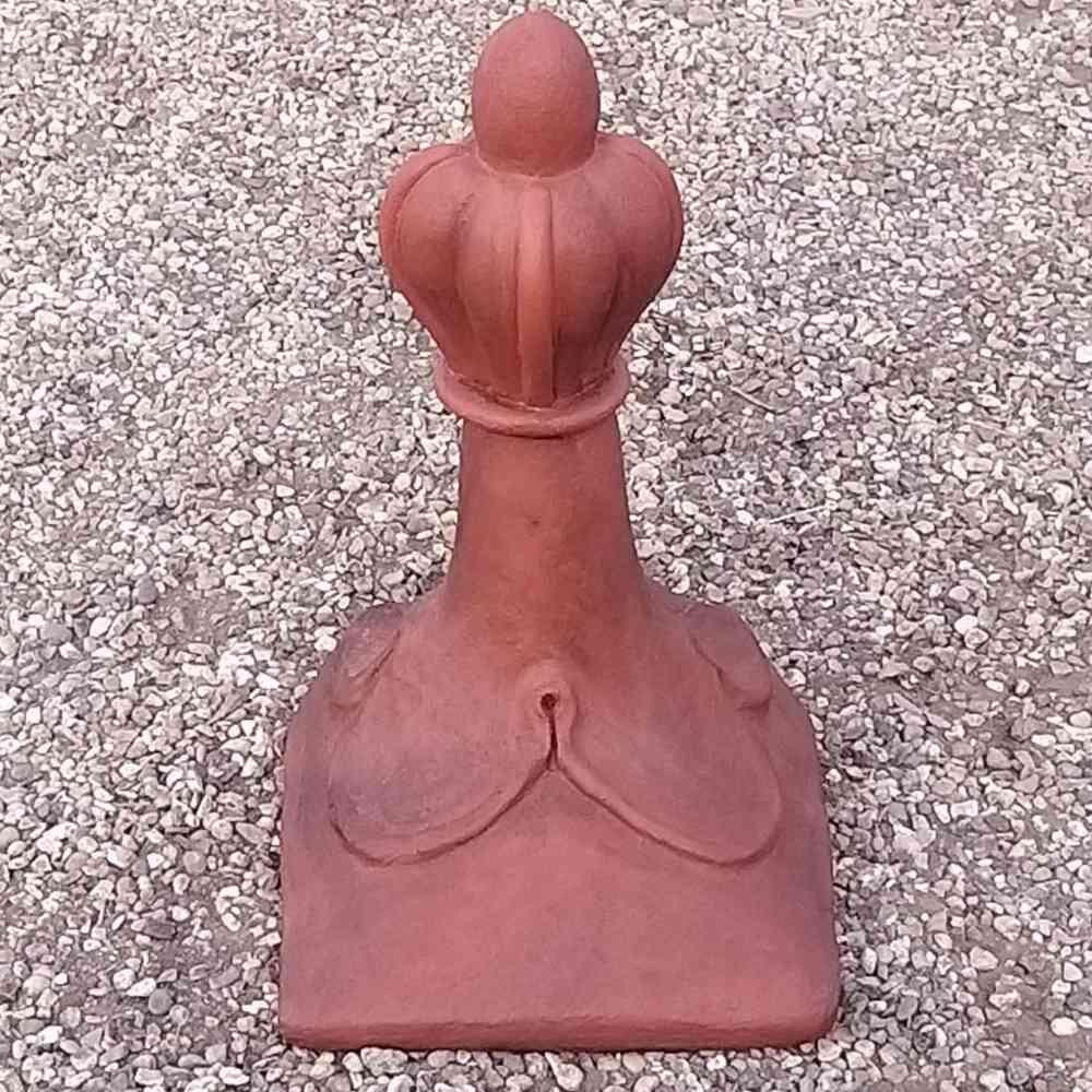 Block end angled coronation crest ridge finial